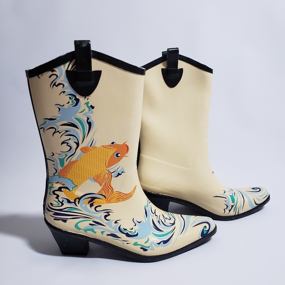 cowboy boots in rain